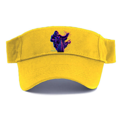 giant gorilla on top of skyscraper holding small figure, swatting planes - Visor - Golden Harvest(Yellow)