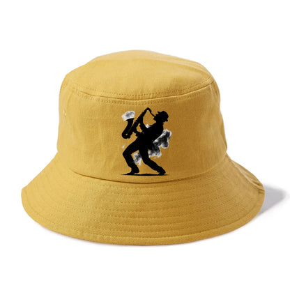 Saxophonist playing jazz in smoky room - Bucket Hat - Golden Harvest(Yellow)