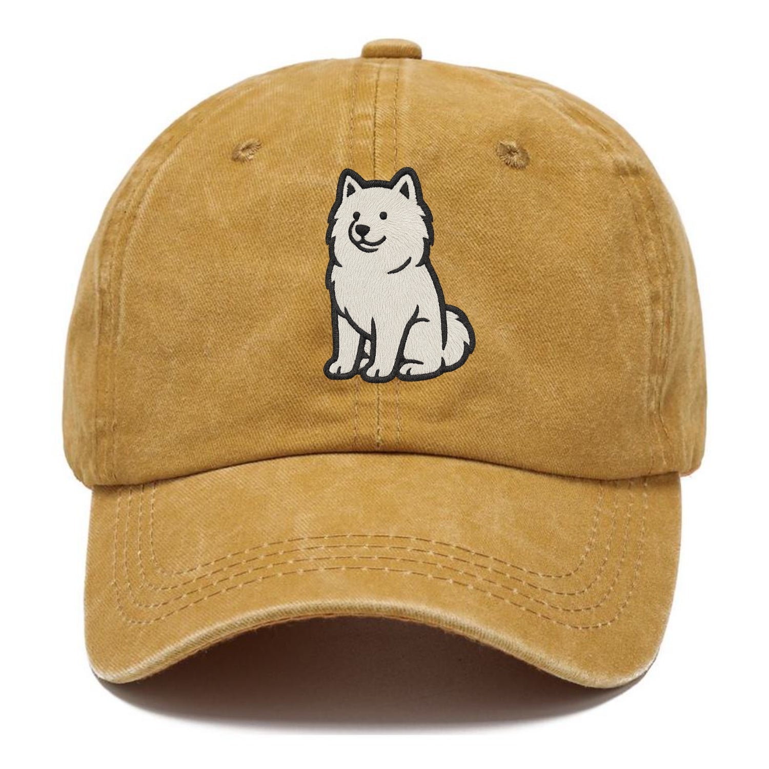 Samoyed - White fluffy embroidered desig Classic Cap - Golden Harvest(Yellow)