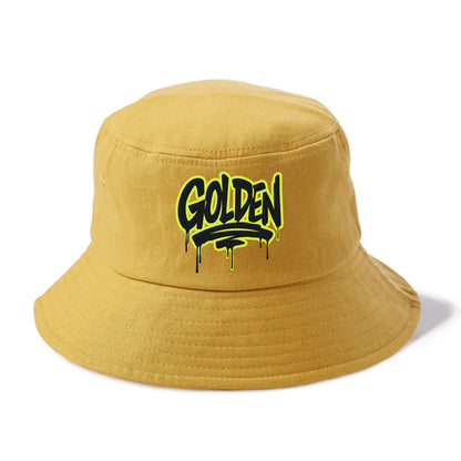 Bold typography design - "GOLDEN" - precious, valuable, excellent - Bucket Hat - Golden Harvest(Yellow)