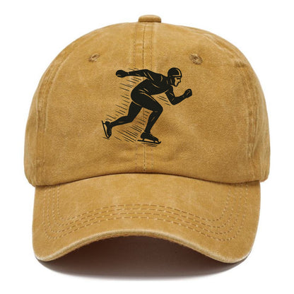 Speed skater in racing crouch - Classic Cap - Golden Harvest(Yellow)
