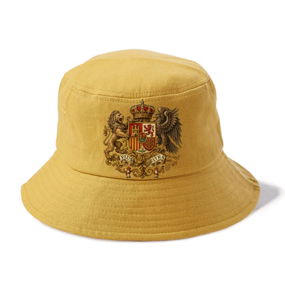 Spain Royal Logo (traditional Corona Real Española, Plus Ultra Banner, Premium Emblem) Bucket Hat - Golden Harvest(Yellow)