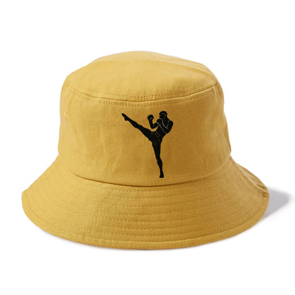 Kickboxer delivering roundhouse kick - Bucket Hat - Golden Harvest(Yellow)