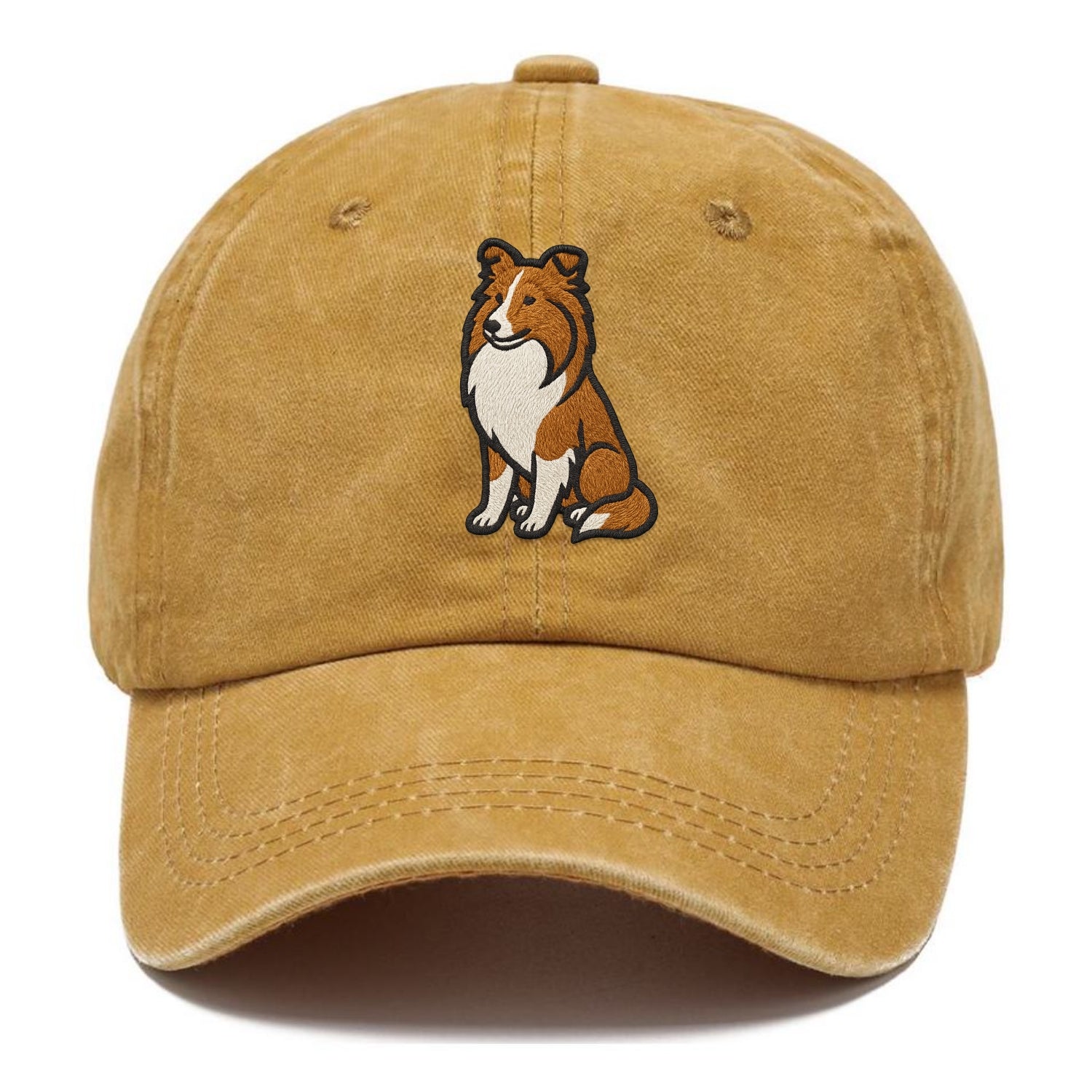 Shetland Sheepdog - Sable and white embr Classic Cap - Golden Harvest(Yellow)