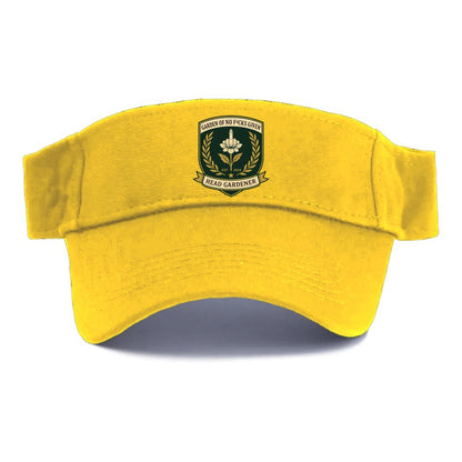 Shield with middle finger flower - "Garden of No F*cks Given - Head Gardener" - classy - Visor - Golden Harvest(Yellow)