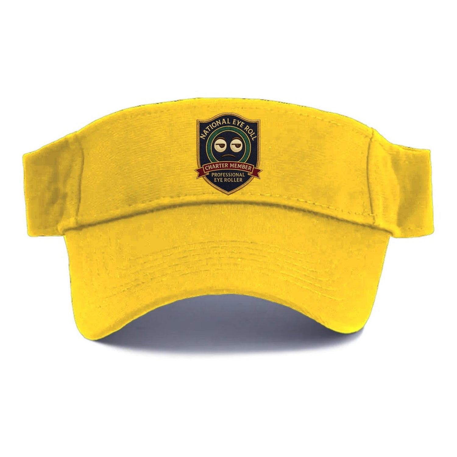 Crest with eye roll icon - "National Eye Roll Association - Charter Member" - professional - Visor - Golden Harvest(Yellow)