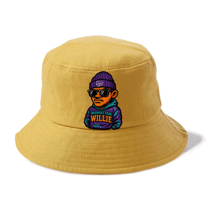 Manhattan Willie wearing Kansas State beanie with powercat patch - Bucket Hat - Golden Harvest(Yellow)
