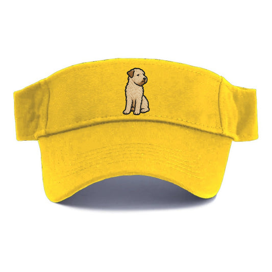 Soft Coated Wheaten Terrier - Light tan flowing coat embroidered pose - Visor - Golden Harvest(Yellow)