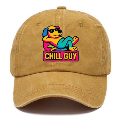 Super relaxed dog character lounging unbothered - "Chill Guy" meme energy, laid back - Classic Cap - Golden Harvest(Yellow)