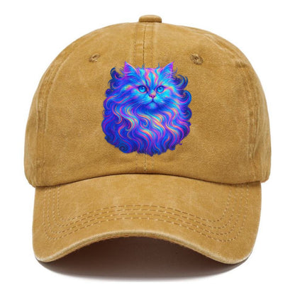 Luxurious Persian cat with flowing fur that refracts into rainbow prisms, soft pastel - Classic Cap - Golden Harvest(Yellow)
