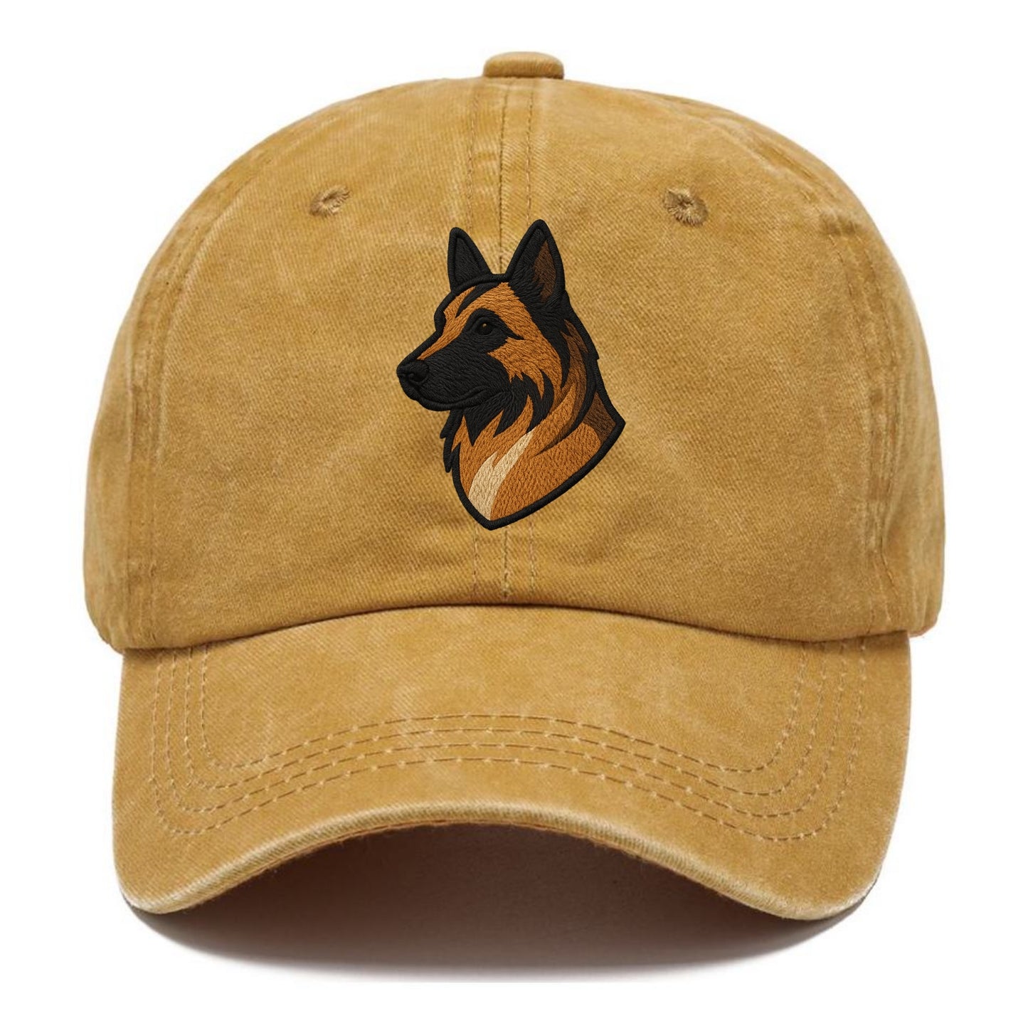 Belgian Tervuren - Fawn with black overlay embroidered design - Classic Cap - Golden Harvest(Yellow)