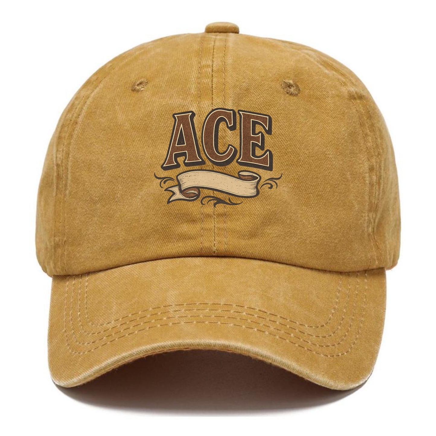 Bold typography design - "ACE" - expert, the best at something - Classic Cap - Golden Harvest(Yellow)