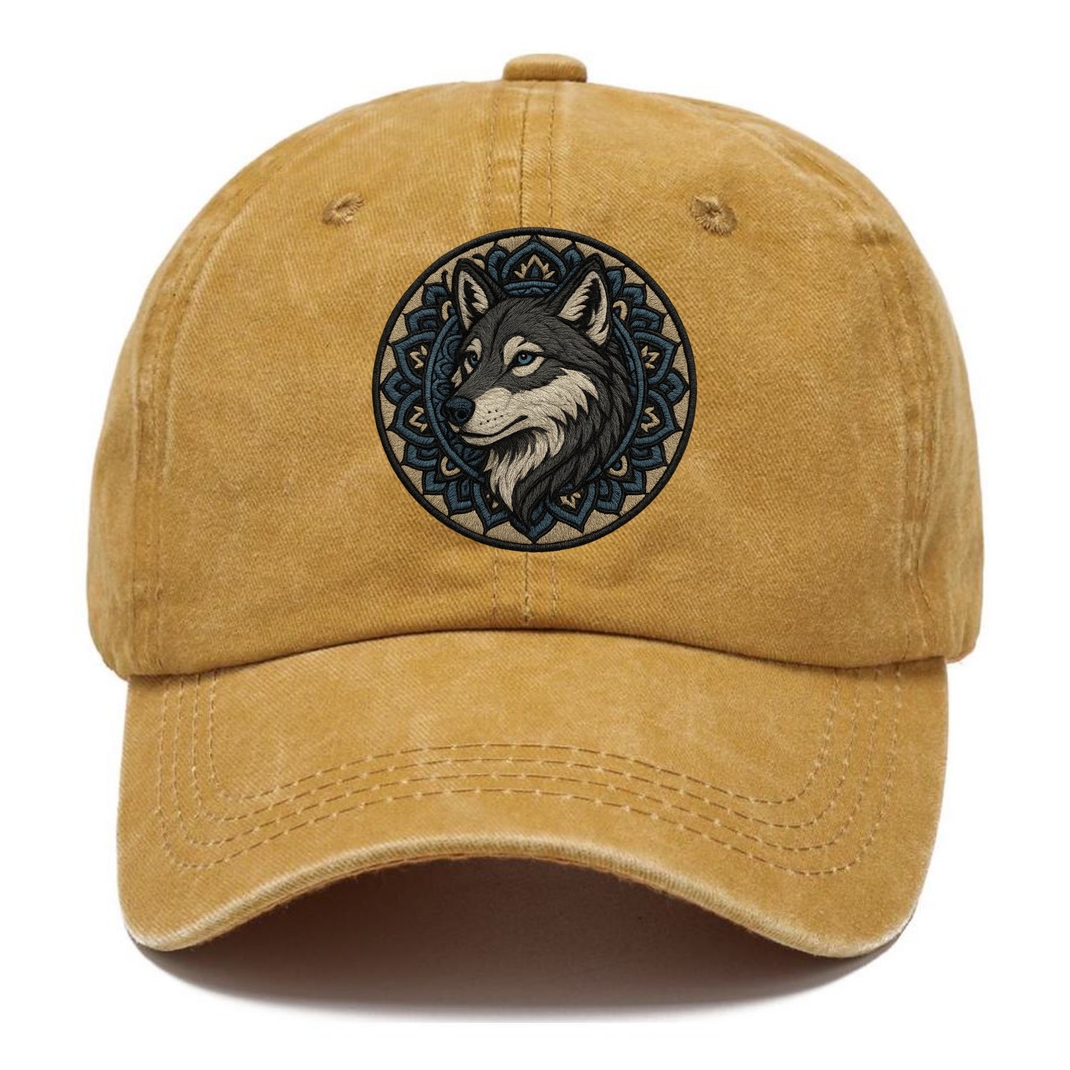 Mandala Wolf Pattern  - Classic Cap - Golden Harvest(Yellow)