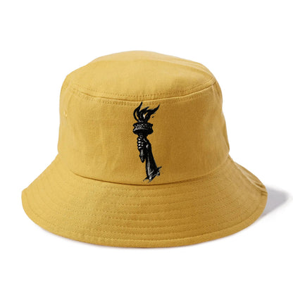 Statue of Liberty torch - freedom and democracy ink painting - Bucket Hat - Golden Harvest(Yellow)