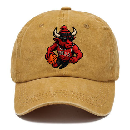 Chicago Bull wearing Bulls red and black beanie with horns design and wayfarer - Classic Cap - Golden Harvest(Yellow)