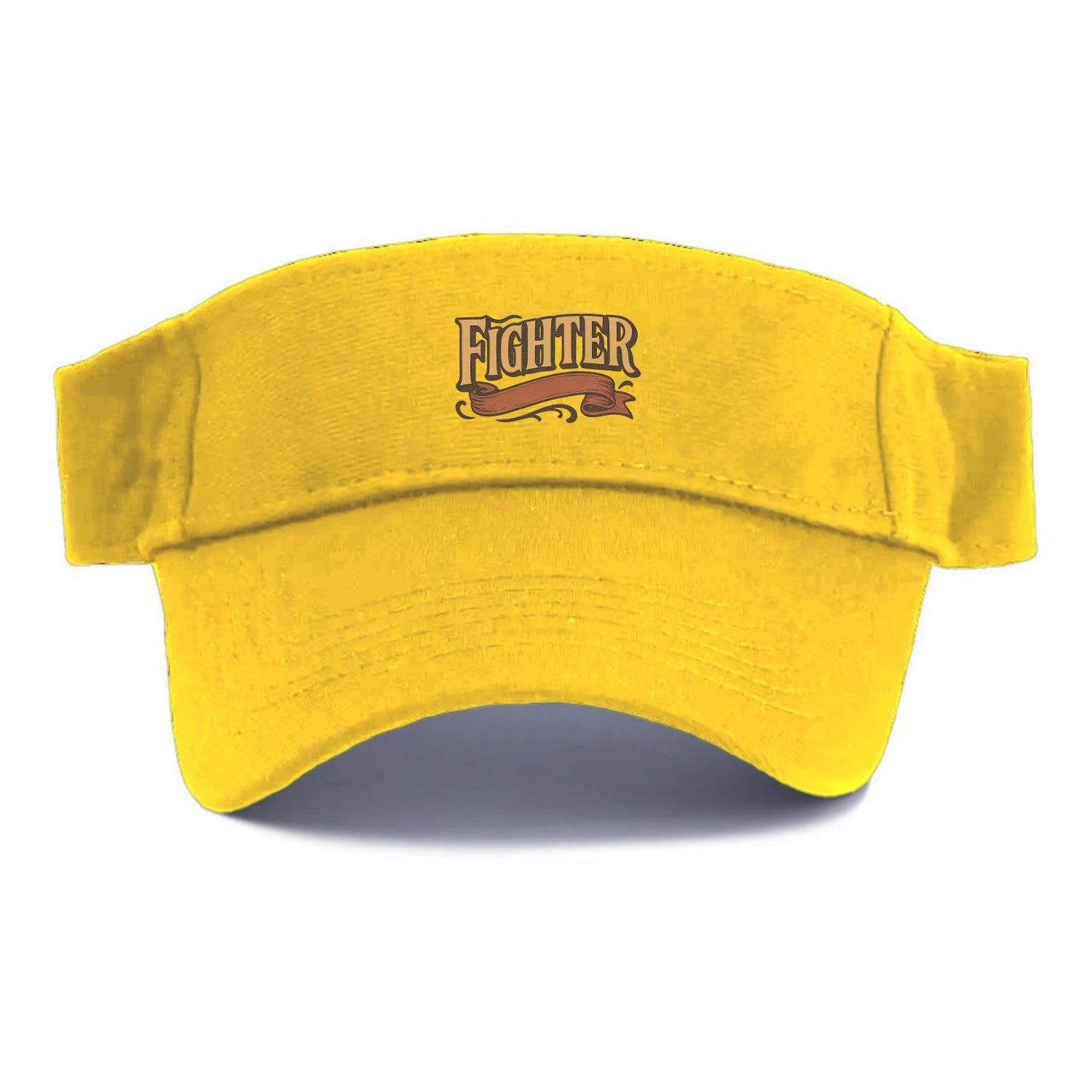 Bold typography design - "FIGHTER" - never giving up, battling on - Visor - Golden Harvest(Yellow)