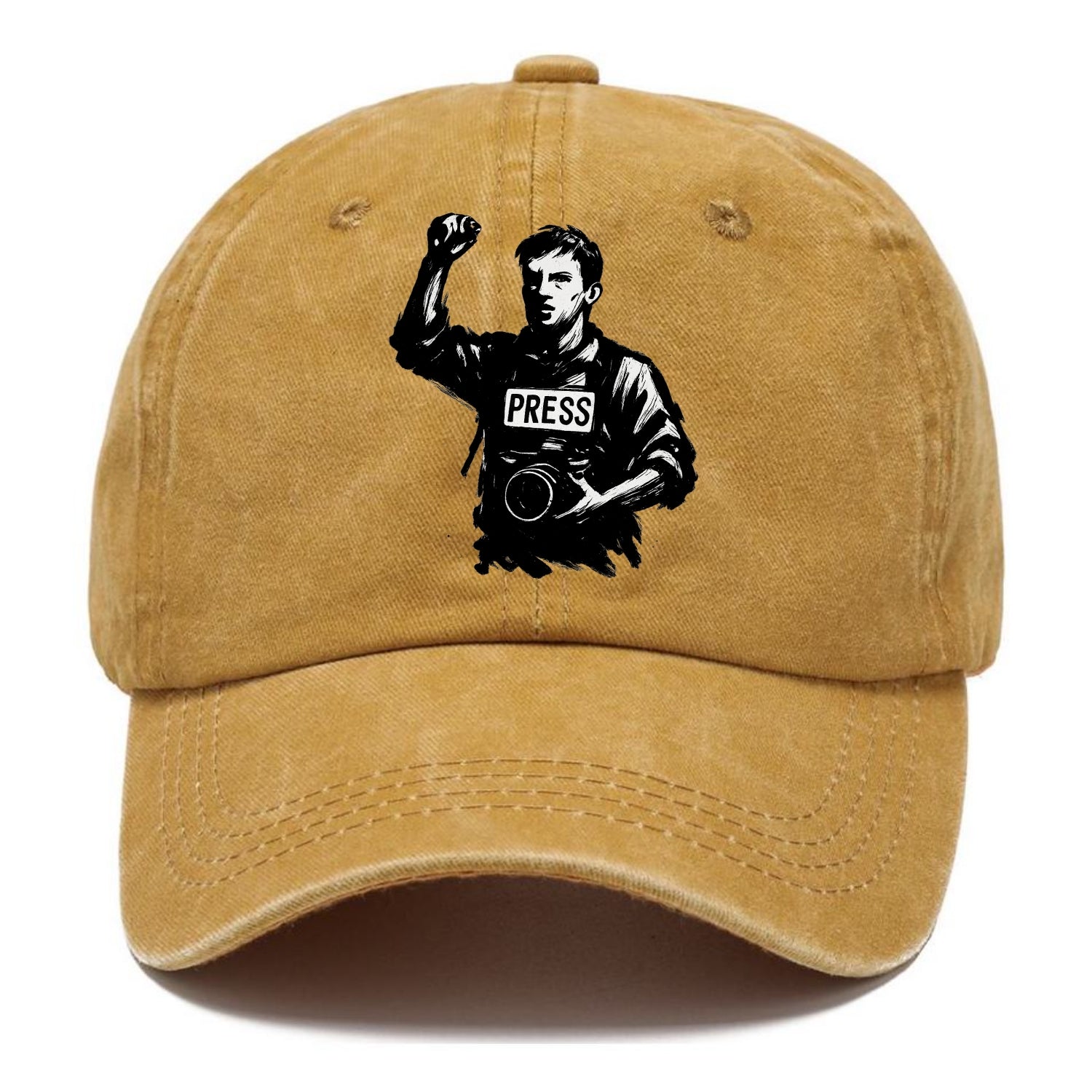 Journalist with camera - press freedom ink painting - Classic Cap - Golden Harvest(Yellow)