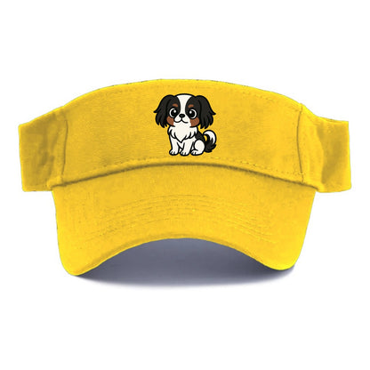Japanese Chin - Black and white sitting pose - Visor - Golden Harvest(Yellow)