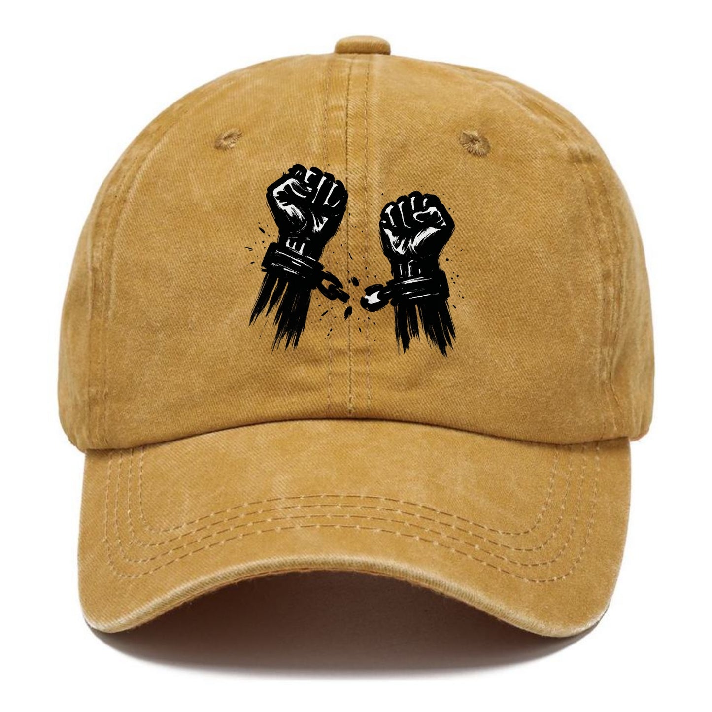 Two raised fists breaking chains - liberation and freedom ink painting - Classic Cap - Golden Harvest(Yellow)
