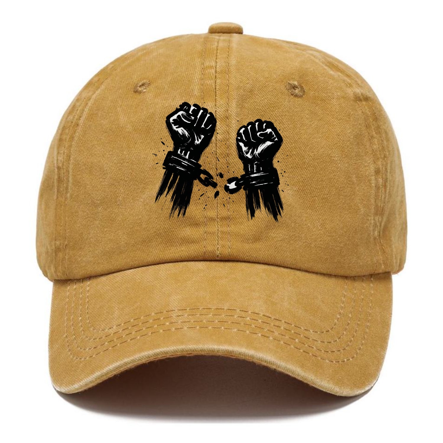 Two raised fists breaking chains - liberation and freedom ink painting - Classic Cap - Golden Harvest(Yellow)