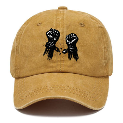 Two raised fists breaking chains - liberation and freedom ink painting - Classic Cap - Golden Harvest(Yellow)