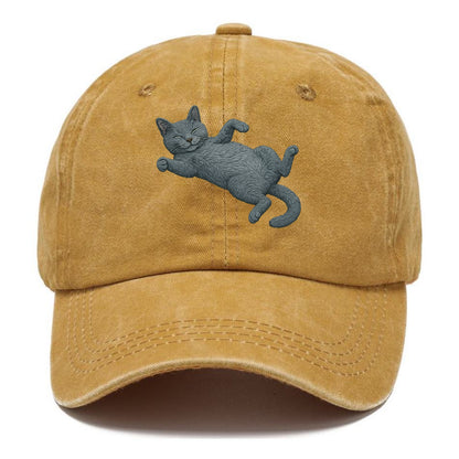 Russian Blue  fully relaxed sprawled out Classic Cap - Golden Harvest(Yellow)