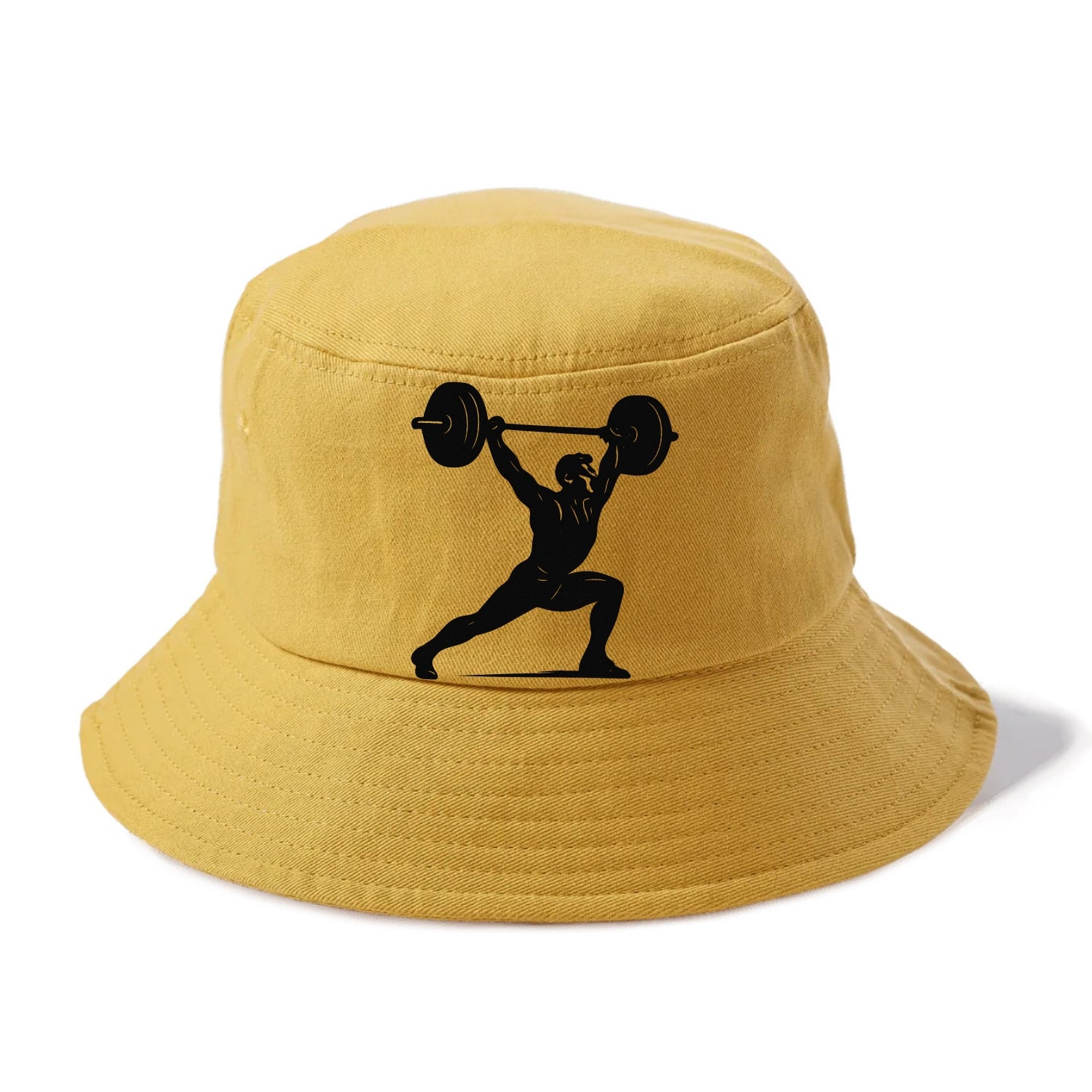 Weightlifter doing overhead snatch - Bucket Hat - Golden Harvest(Yellow)