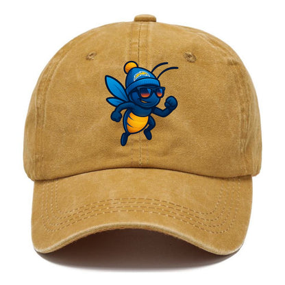 LA Lightning Bug wearing Chargers powder blue and gold beanie with pom pom and - Classic Cap - Golden Harvest(Yellow)