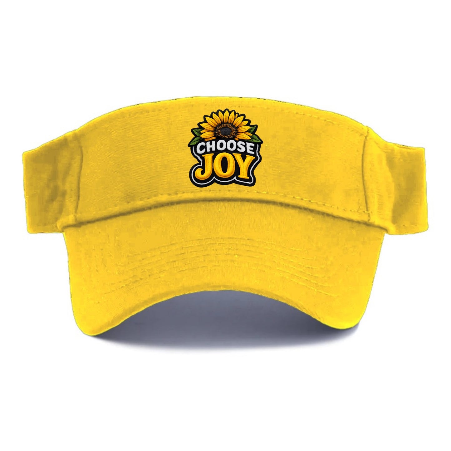 CHOOSE JOY - sunflower with text in yellow , happiness choice - Visor - Golden Harvest(Yellow)