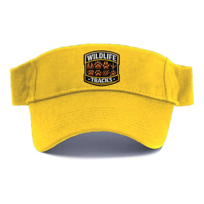 WILDLIFE TRACKS - animal footprints in brown , tracker - Visor - Golden Harvest(Yellow)