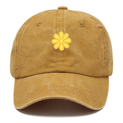Gorra clásica Pandaize con diseño floral bordado en amarillo. Gorra de béisbol ajustable para hombre y mujer. Protección solar. Estilo casual y deportivo.