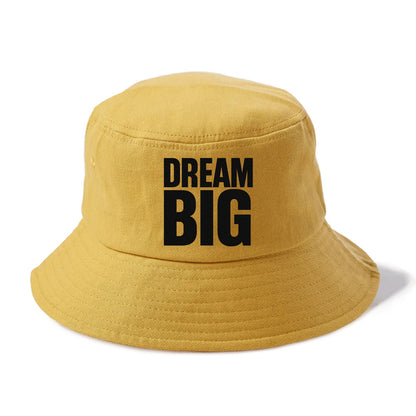 Bold typography design - "DREAM BIG" - ambitious goals, no limits - Bucket Hat - Golden Harvest(Yellow)
