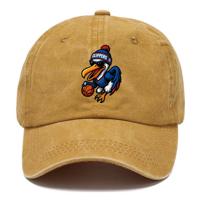Los Angeles Pelican wearing Clippers beanie with sailboat patch and wayfarer - Classic Cap - Golden Harvest(Yellow)