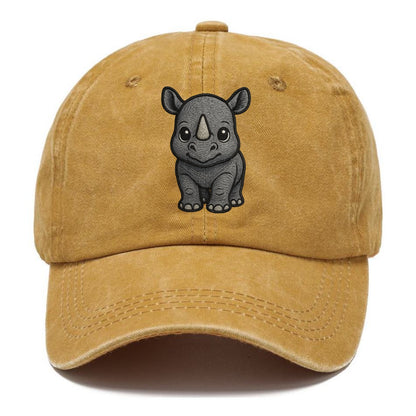 Baby Rhino - gray armor skin, tiny horn nub, round eyes, front-facing, tank baby - Classic Cap - Golden Harvest(Yellow)
