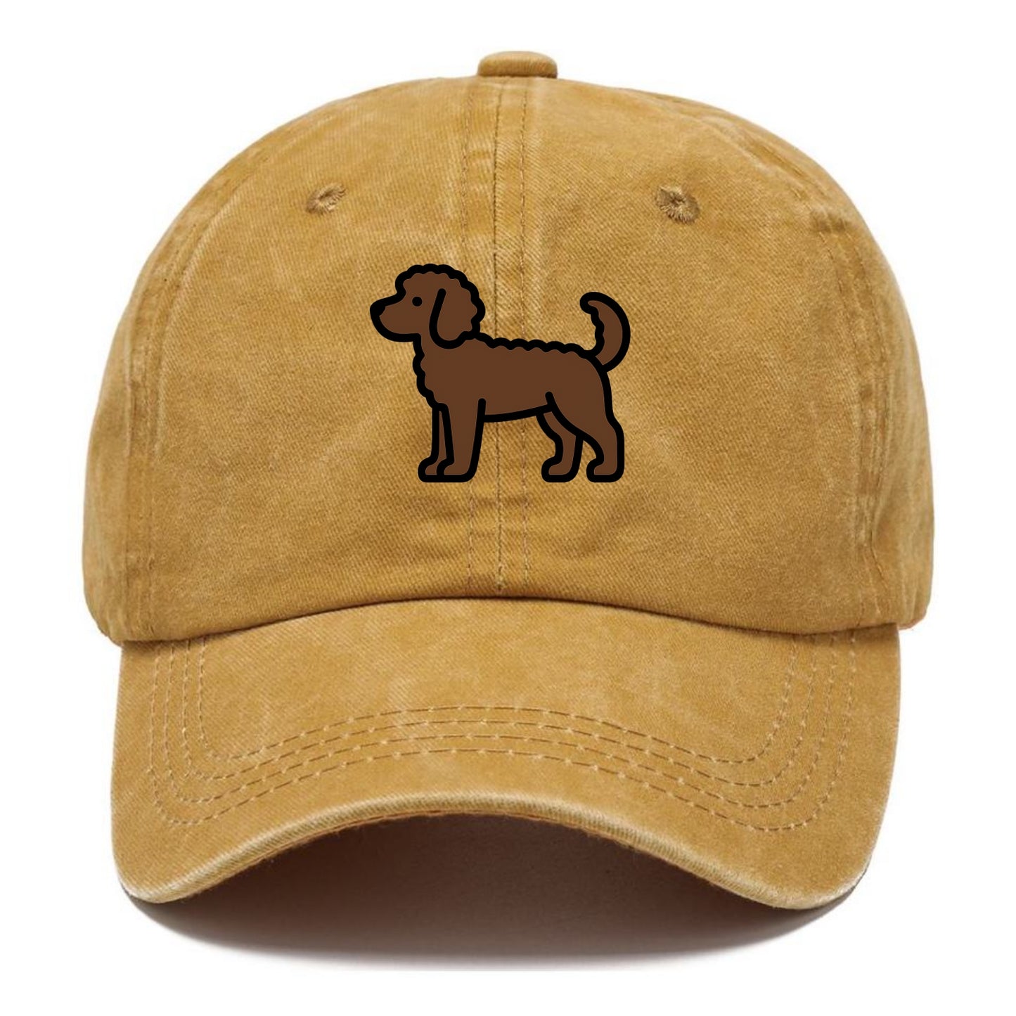 Labradoodle - Chocolate curly flat side profile - Classic Cap - Golden Harvest(Yellow)
