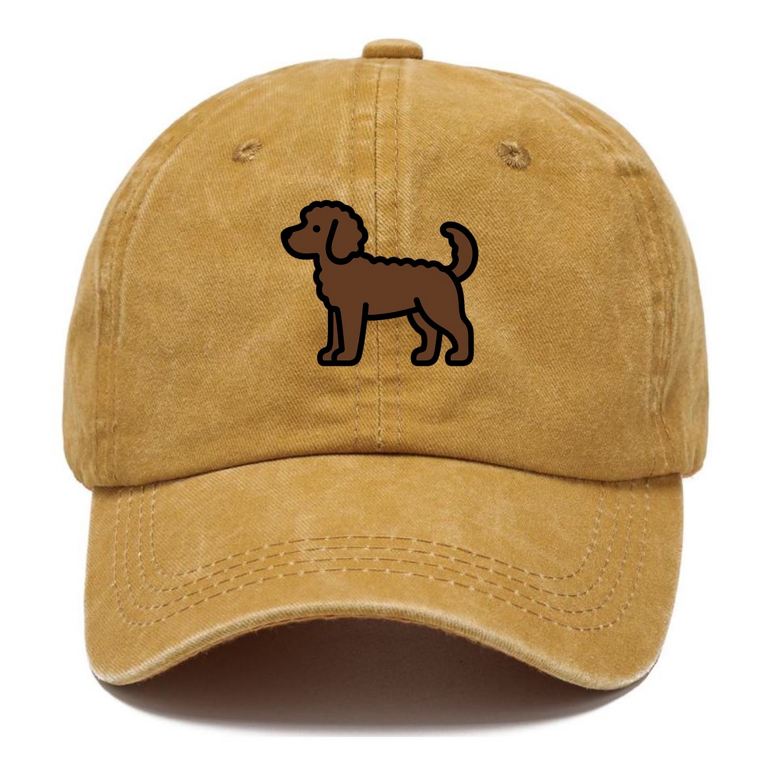 Labradoodle - Chocolate curly flat side profile - Classic Cap - Golden Harvest(Yellow)