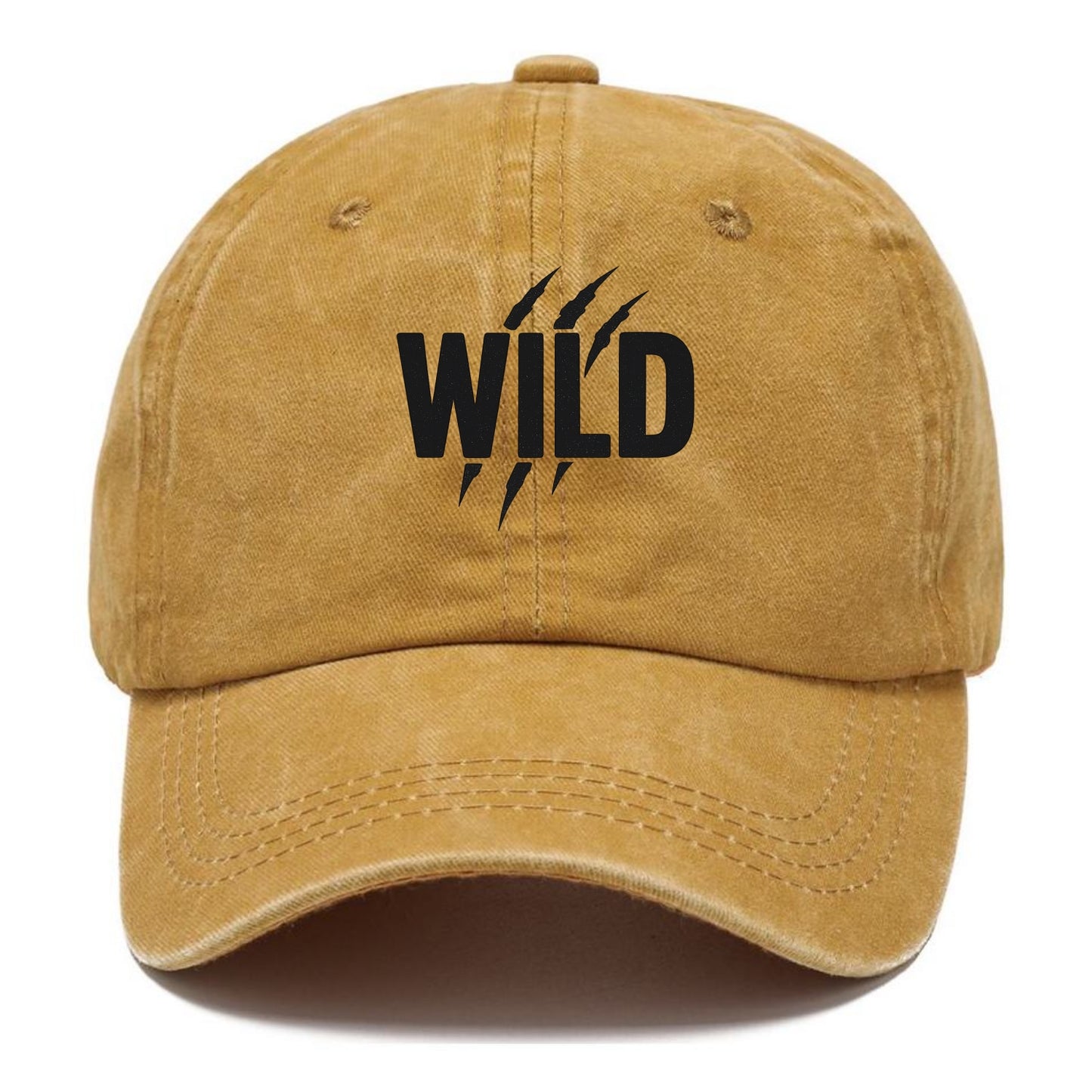 Bold typography design - "WILD" - untamed, natural, free - Classic Cap - Golden Harvest(Yellow)