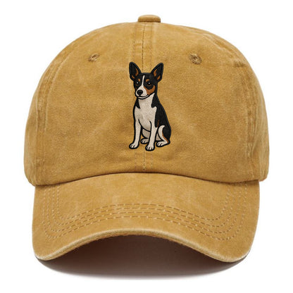 Rat Terrier - Tri-color embroidered pose Classic Cap - Golden Harvest(Yellow)