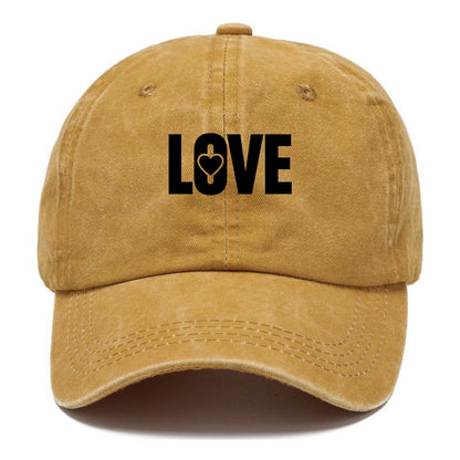 Bold typography design - "LOVE" - universal connection, heart centered - Classic Cap - Golden Harvest(Yellow)