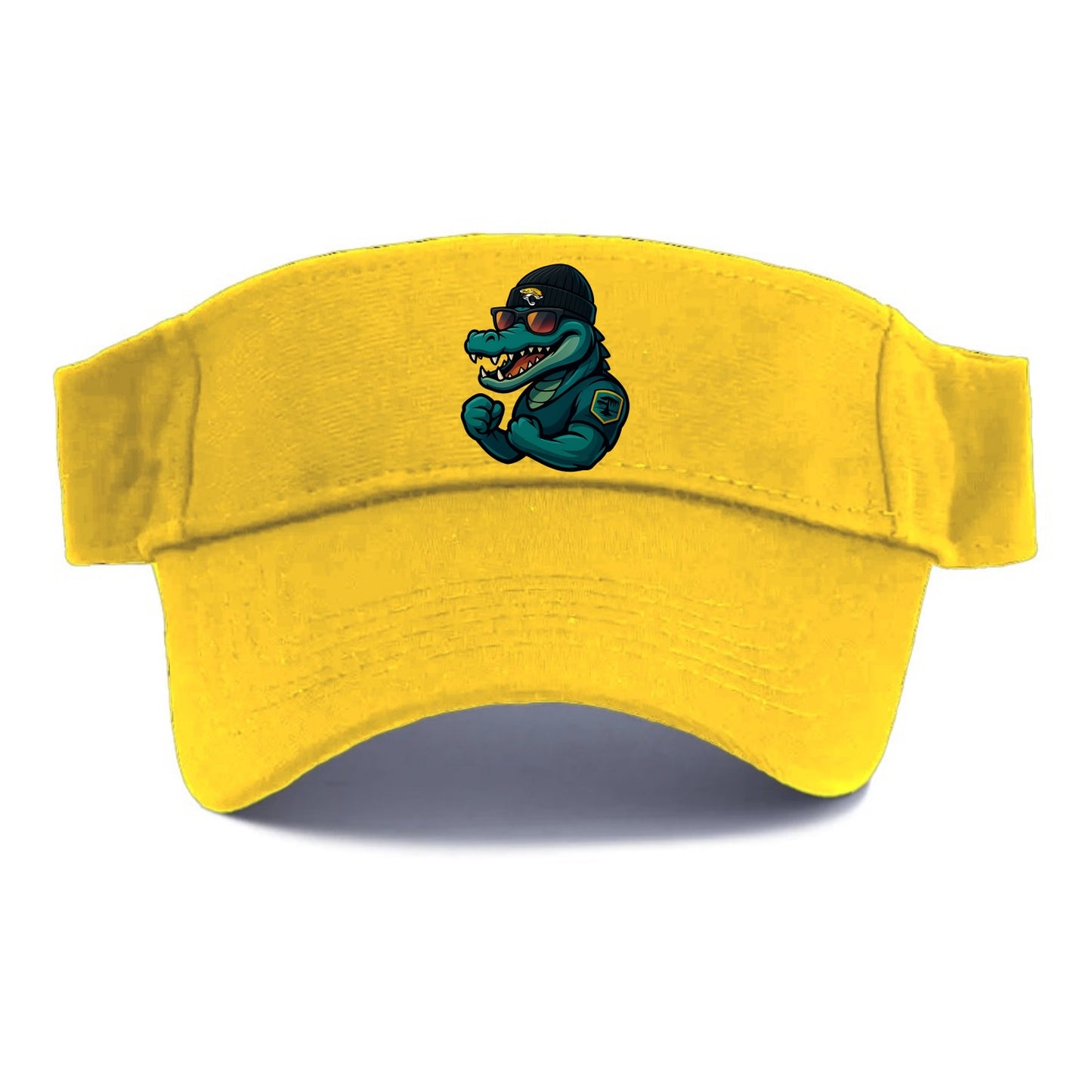 Jacksonville Alligator wearing Jaguars beanie with swamp patch and wayfarer sunglasses - Visor - Golden Harvest(Yellow)