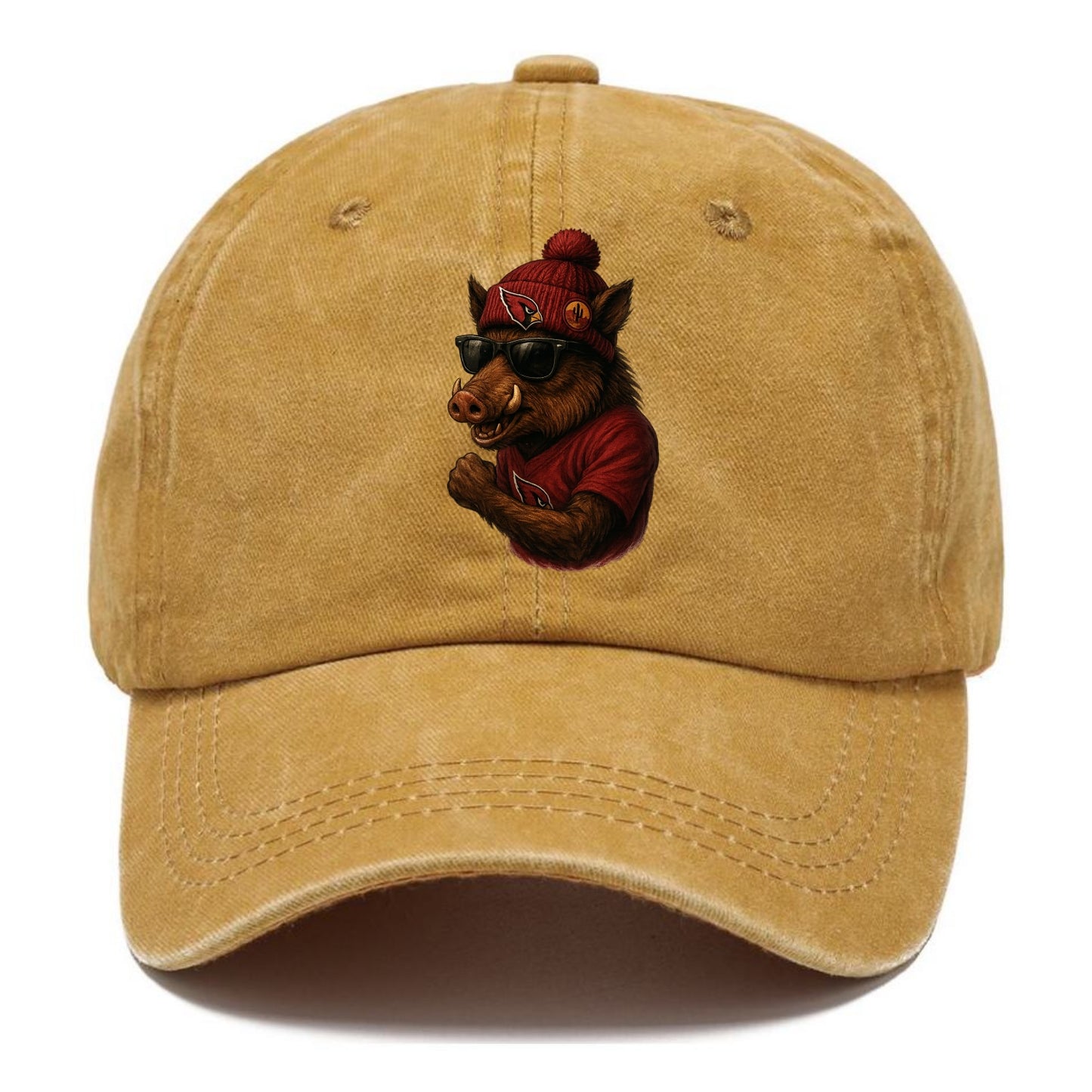 Arizona Javelina wearing Cardinals beanie with desert patch and wayfarer sunglasses - Classic Cap - Golden Harvest(Yellow)