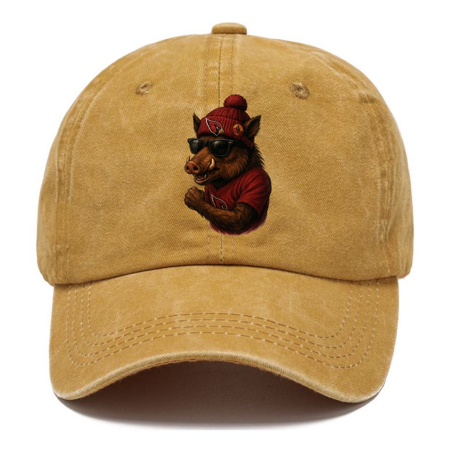 Arizona Javelina wearing Cardinals beanie with desert patch and wayfarer sunglasses - Classic Cap - Golden Harvest(Yellow)