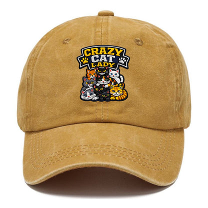 CRAZY CAT LADY - cat pile in multicolor , cat collector - Classic Cap - Golden Harvest(Yellow)