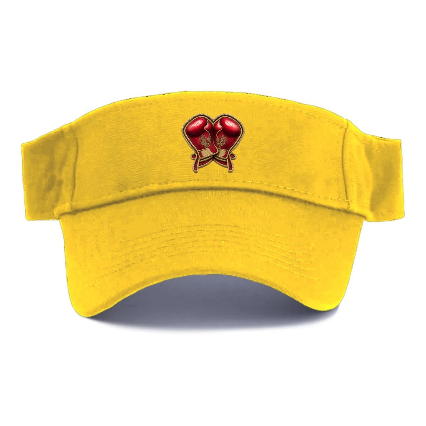 Embroidered patch design - BOXING GLOVES - red boxing gloves crossed in crimson and gold - Visor - Golden Harvest(Yellow)