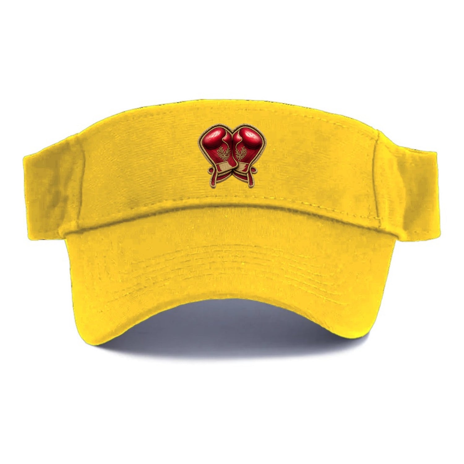 Embroidered patch design - BOXING GLOVES - red boxing gloves crossed in crimson and gold - Visor - Golden Harvest(Yellow)