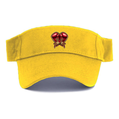 Embroidered patch design - BOXING GLOVES - red boxing gloves crossed in crimson and gold - Visor - Golden Harvest(Yellow)