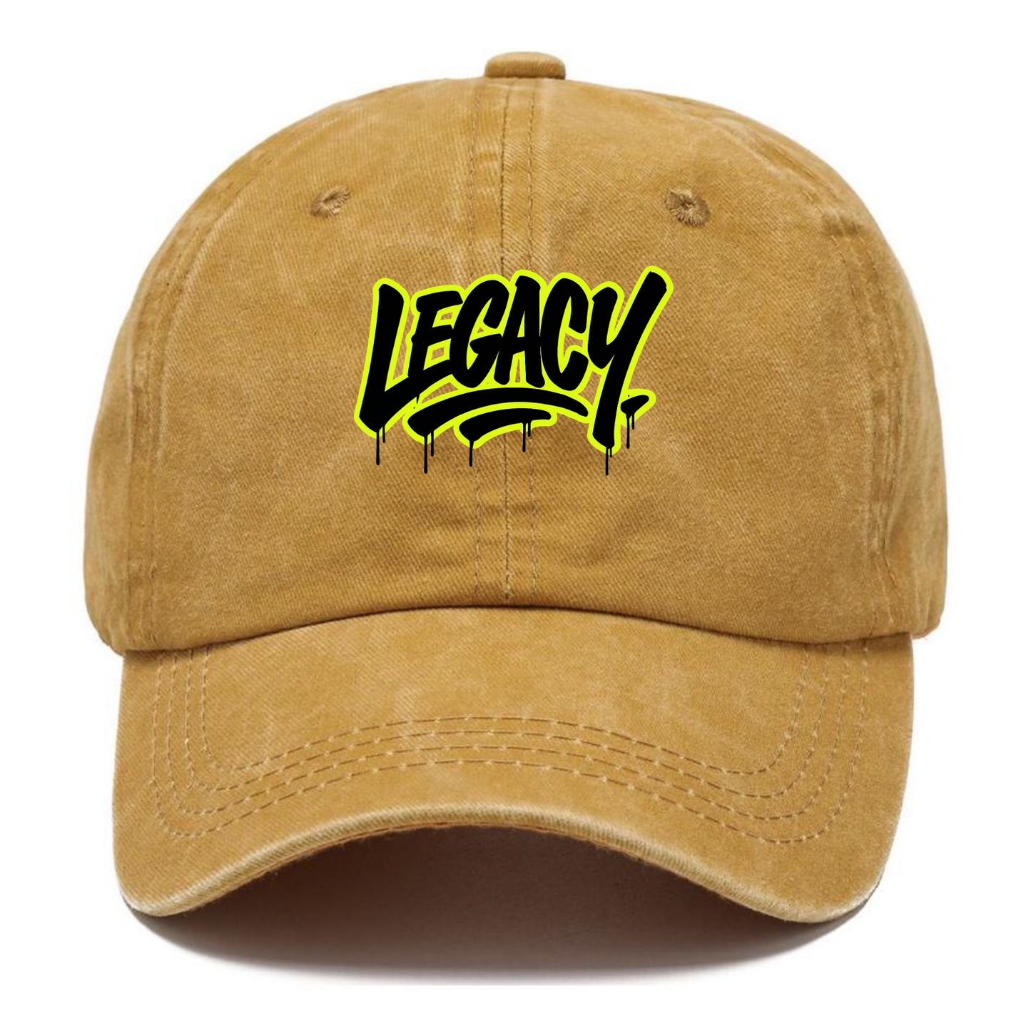 Bold typography design - "LEGACY" - what you leave behind, lasting impact - Classic Cap - Golden Harvest(Yellow)