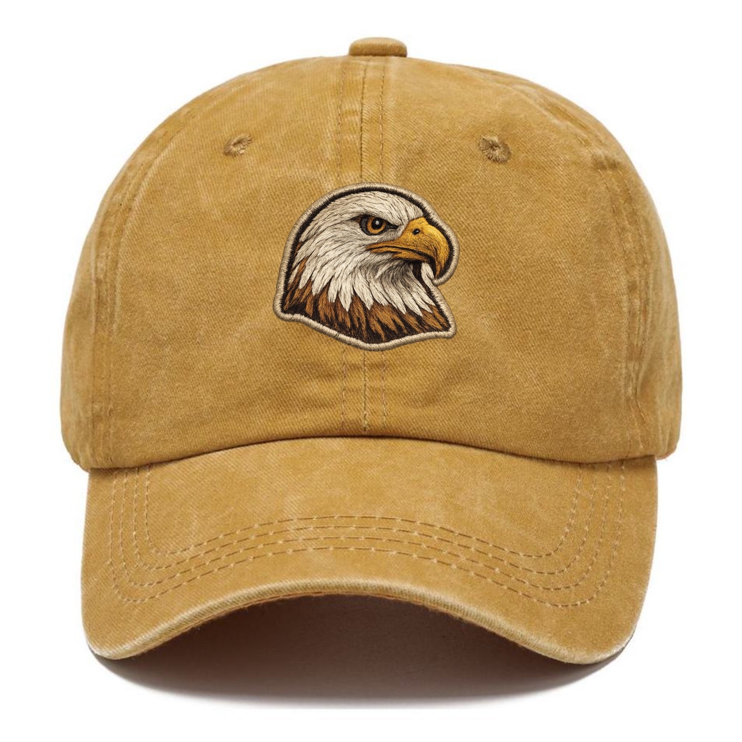 EAGLE HEAD PROFILE - majestic bald eagle in brown, white and gold , American pride - Classic Cap - Golden Harvest(Yellow)