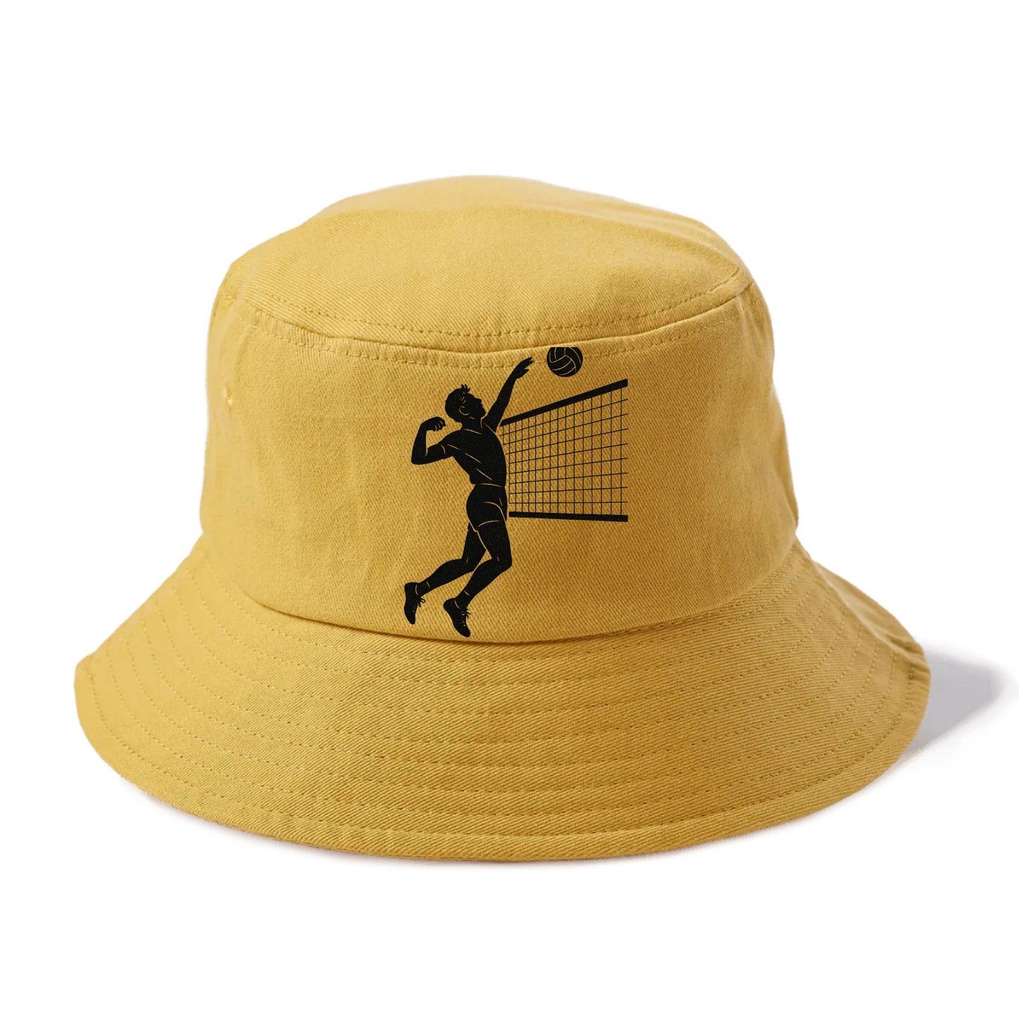 Volleyball player spiking at the net - Bucket Hat - Golden Harvest(Yellow)