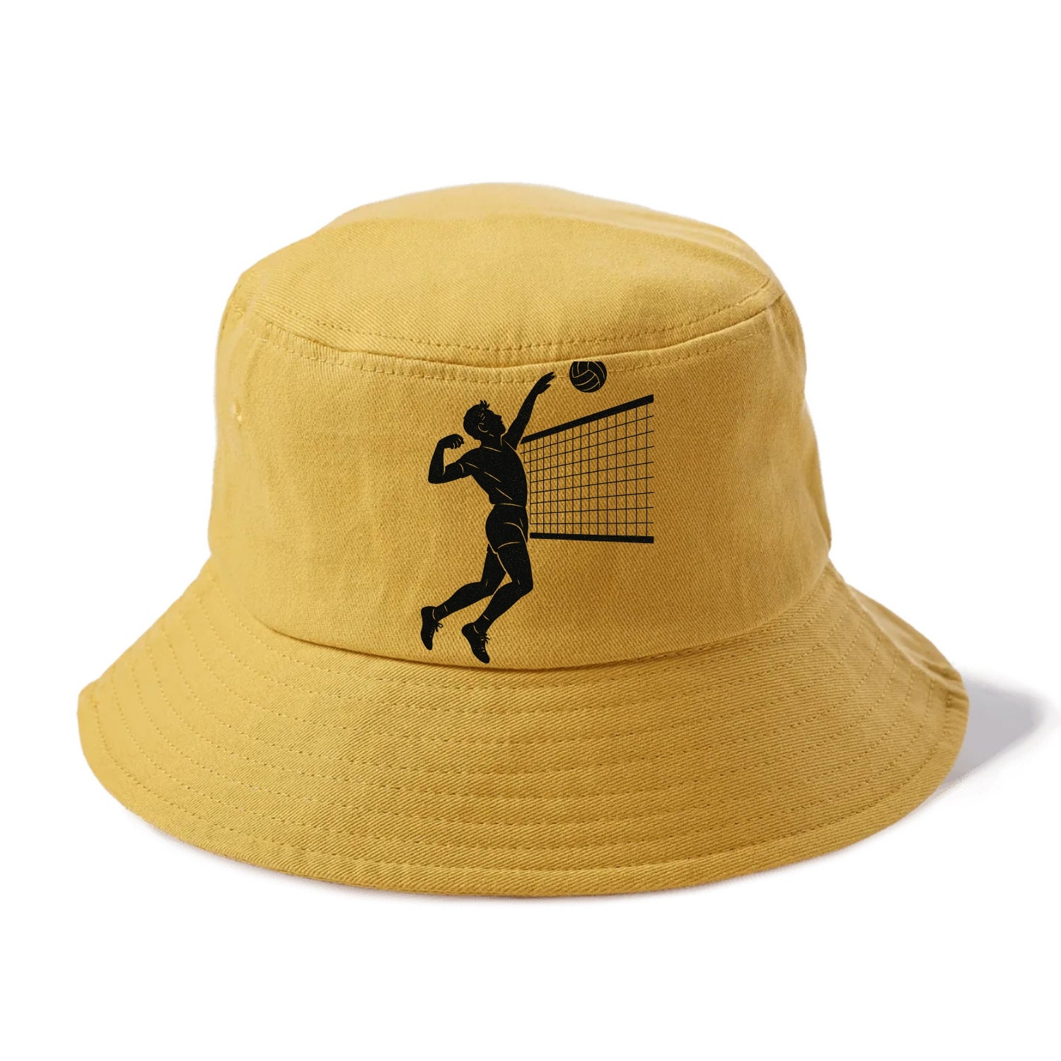 Volleyball player spiking at the net - Bucket Hat - Golden Harvest(Yellow)